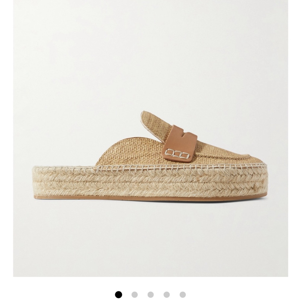 JW ANDERSON
Printed textured-leather espadrille mules